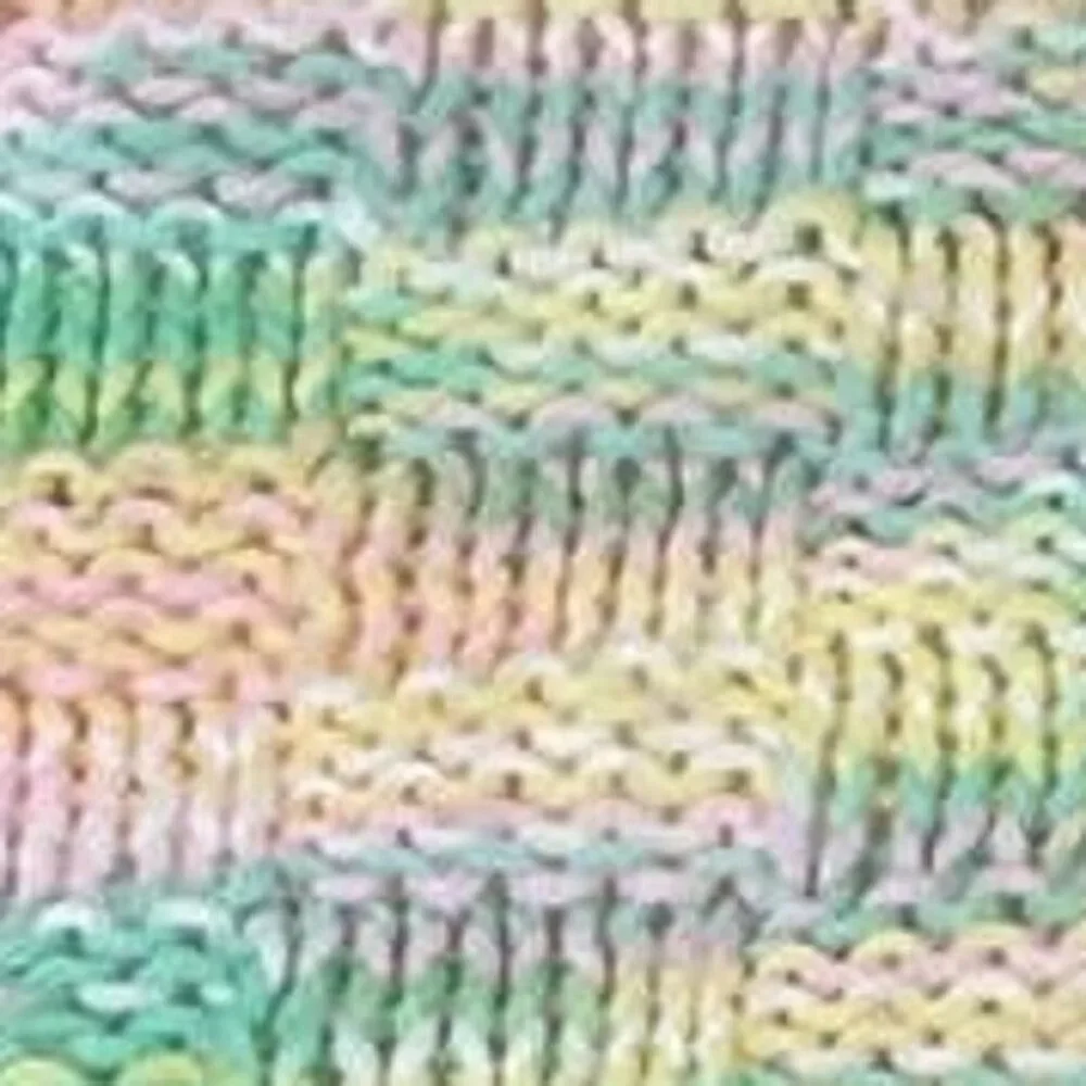 Handmade Green Pink Yellow Acrylic Yarn Crocheted Baby Blanket Afghan Throw